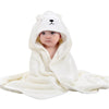 VISGOGO Baby Bath Towel Cute Animal Absorbent Hooded Towel with Ears Soft Bathrobe Blanket for Toddlers Newborn Shower Gifts (Wh
