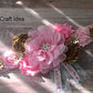 Yycraft 10Pcs Pink Chiffon Flower For Girls Headband Baby Flowers Bows,Crafts,Party Decoration(3'-4.5')