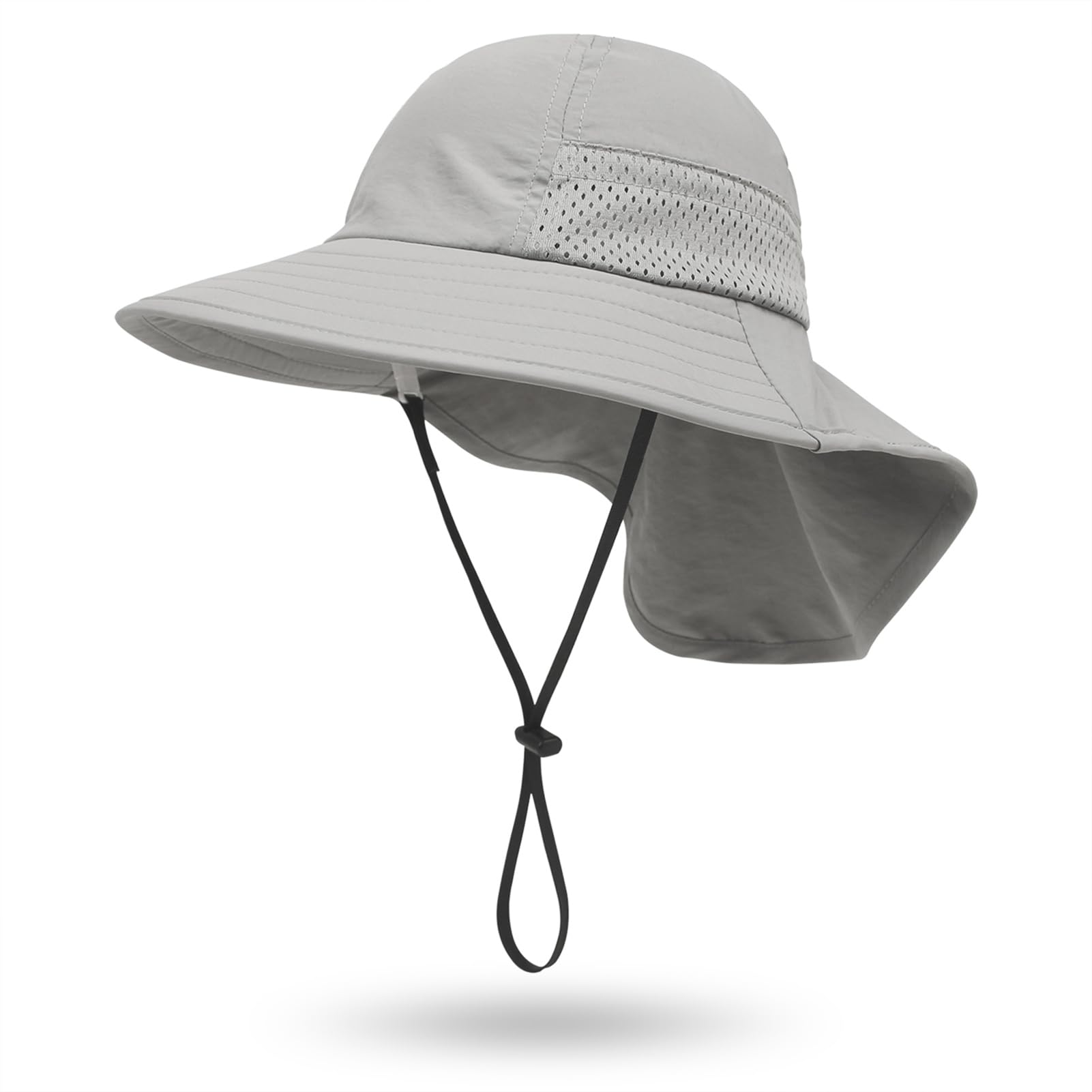 Muryobao Toddler Kids Baby Girls Boys Sun Hat Summer Upf 50+ Uv Protection Caps Wide Brim Neck Flap Beach Play Fishing Hats Grey