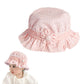 Snowie Soft Baby Sun Hat Toddler Girls Sun Cap Breathable Cotton Sun Cap Bucket Hat Cute Floral Embossing Baby Girls Hat Birthda