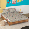 Sleepyhead Confetti  144Tc Double Size Cotton Bedsheet With 2 Pillow Covers (90X100, Grey),144 Tc