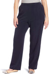 Briggs New York Plus Size Pull On Dress Pant Average  Short Length, Navy, 18W
