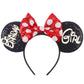 Razko Minnie Ears Headband In Halloween-Spider, Rose Gold, Iridescent & Silver Blue Rainbow Mouse Ears, One Size Fits All