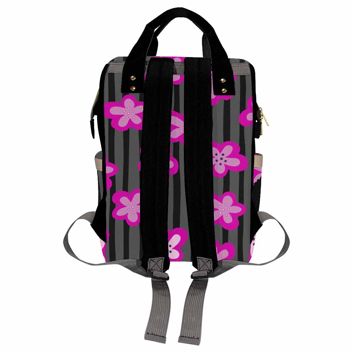 Artsadd Personalized Large Capacity Diaper Bags, Princess Crown Stripes Daypack Baby Backpack Custom Name Backpack Casual Daypac