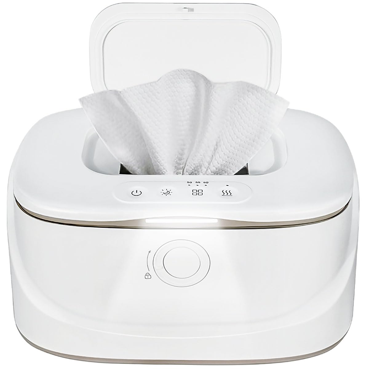 Baby Wipe Warmer With Night Light,Innovative Spring Design,Baby Wet Wipes Dispenser For Large Wipes,Wipes Warmer For Newborn Bab