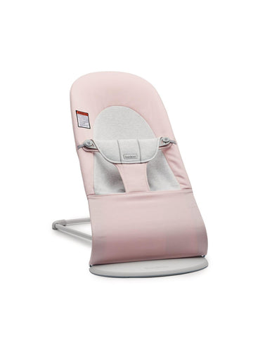 BabyBjrn Bouncer Balance Soft, Woven/Jersey, Light Pink/Grey | 2-in-1 Adjustable Baby Bouncer Seat and Toddler Chair, Newborn to
