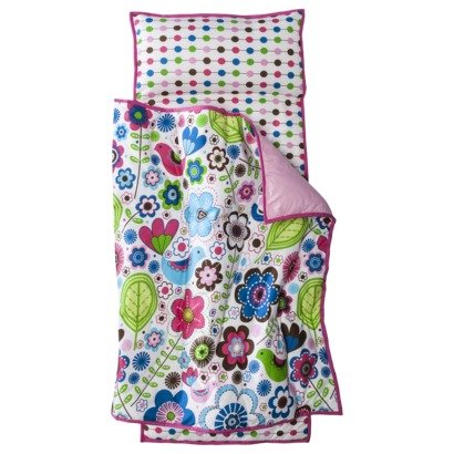 Bacati - 100% Cotton Percale Soft Breathable Fabrics Nap Mat with Pillow for Toddler Girls, Measures 50 x 20 x 1.5 Inches, Ideal