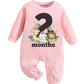 Knitroot Kids Mix Animal Theme (Giraffe, Elephant & Lion), 2 Months, Full Sleeves, ShoulderSnapButtons, Cotton Jumpsuit, Rompe