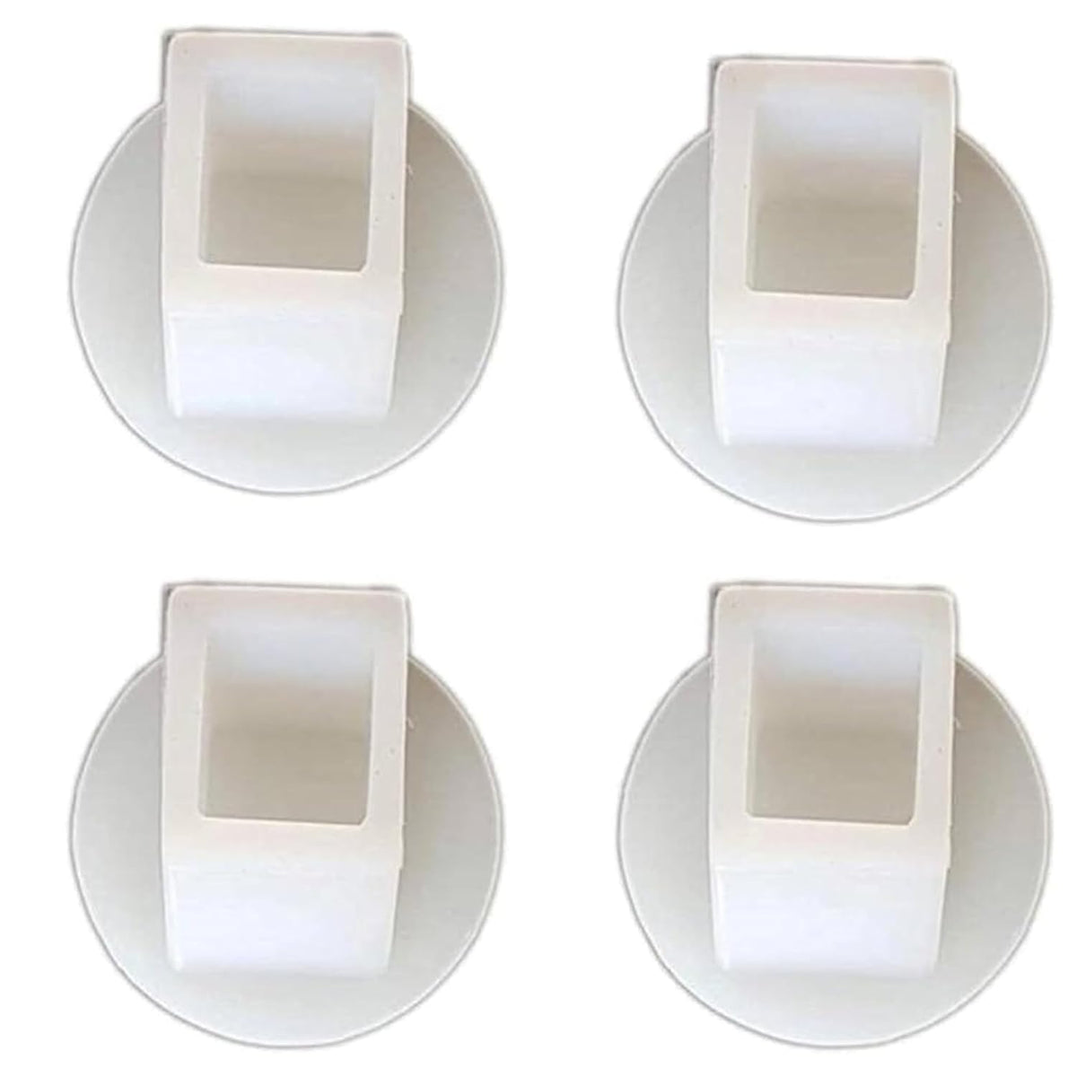 Apav Juhla Silicon Grade Rubber Pad For Square Pipe 1 Inch I Set Of 4 (White)