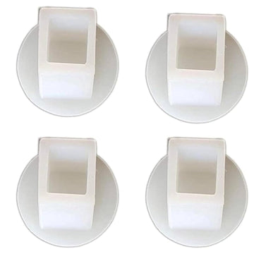Apav Juhla Silicon Grade Rubber Pad For Square Pipe 1 Inch I Set Of 4 (White)