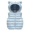 Aiwuhe Baby Boys Girls Hooded Puffer Vest Winter Lightweight Sleeveless Bear Ears Zipper Up Jacket Blue 90