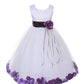 Dempsey Marie Communion Flower Girl Pageant Petal Dress: White/Eggplant - Infant M [Apparel]