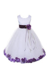 Dempsey Marie Communion Flower Girl Pageant Petal Dress: White/Eggplant - Infant M [Apparel]