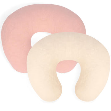 Nursing Pillow Cover - 2-Pack Muslin Cotton Removable Covers For Breastfeeding Pillows, Ultra-Soft Baby Feeding Pillowcase For N