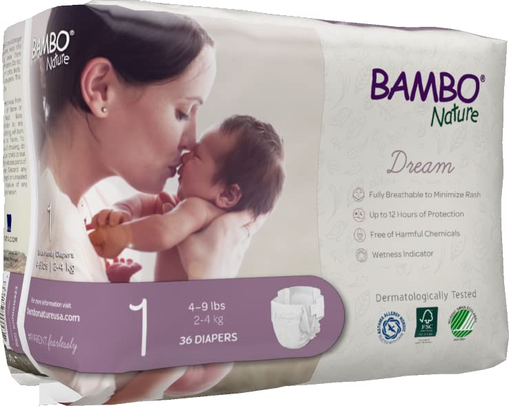 Bambo Nature Premium Baby Diapers (Sizes 1 To 6 Available), Size 1, 108 Count
