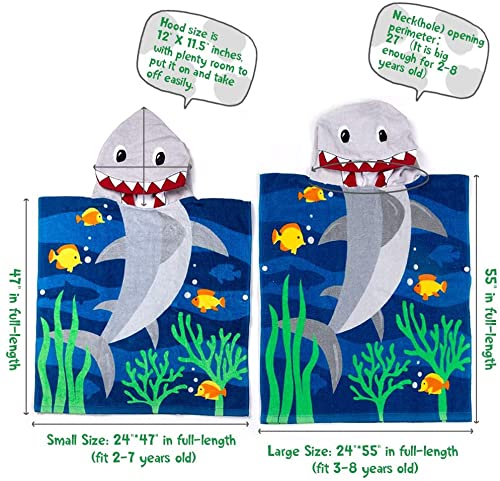 Florica Toddler Hooded Beach Towel Coverup Cape Kids Cotton Soft Quick Dry Absorbent Use For Swim Pool Bath Poncho Towels 2 To 6