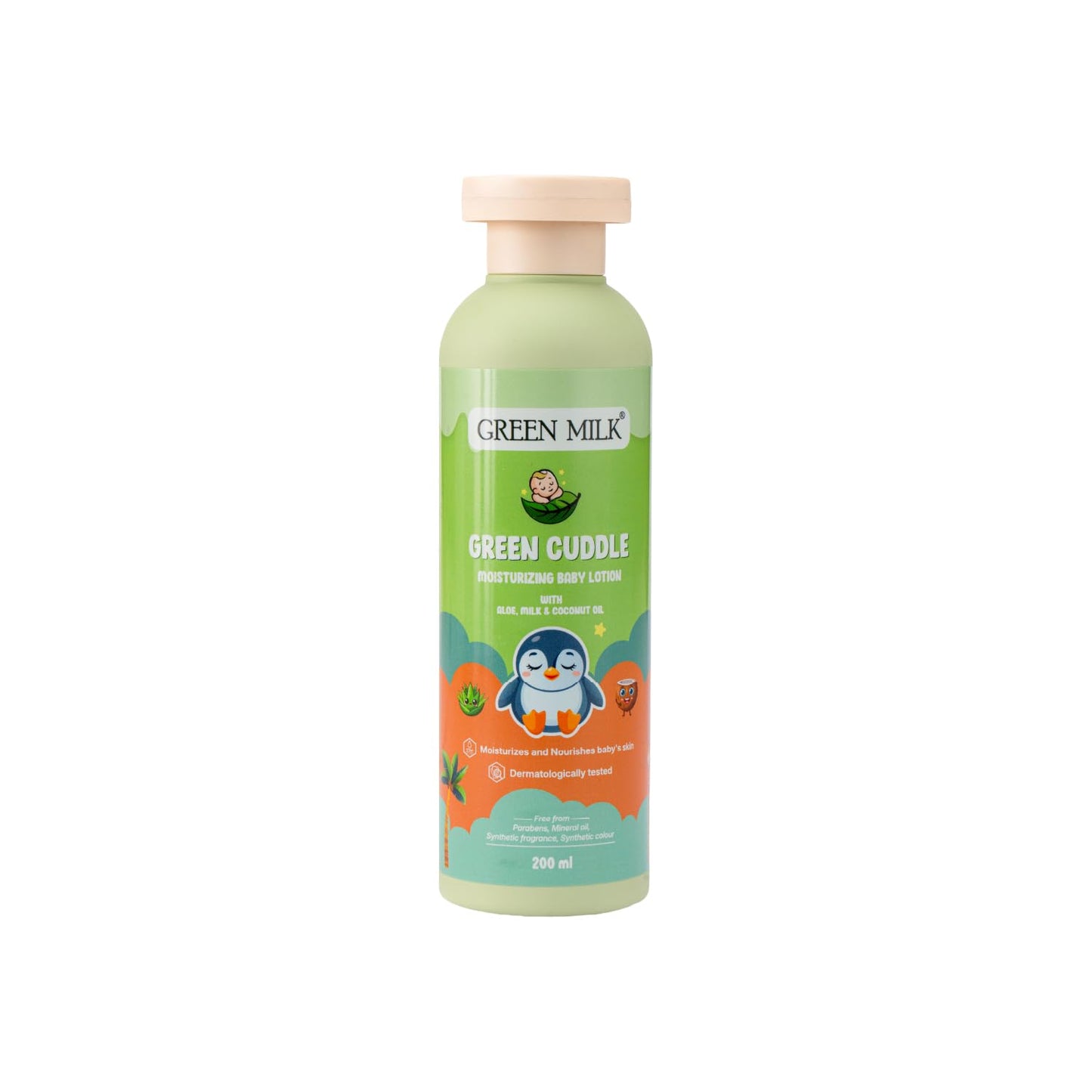 Green Milk Green Cuddle Moisturizing Baby Lotion | Gentle Body Lotion With Aloe Vera, Milk Protein & Coconut Oil | Deep Hydratio