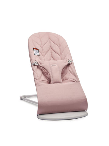 BabyBjrn Bouncer Bliss, Dusty Pink, Woven, Petal Quilt | 2-in-1 Adjustable Baby Bouncer Seat and Toddler Chair, Newborn to Toddl