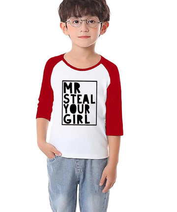 Toddler Boys Valentine'S Day Shirt Mr Valentines Sunglasses Graphic Cotton Outfit Casual 3/4 Raglan Sleeve Tee Tops (4-5T, Red3)