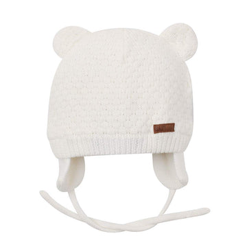 Bavst Baby Beanie Hat For Winter With Earfalp Cute Bear Kids Toddler Girls Boys Warm Knit Cap 0-2Years?White, L