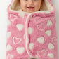 Pink Heart Baby Swaddle Wrap Blanket with Hood