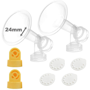 Nenesupply Pump Parts With 24Mm Flanges Compatible With Medela Breastpump Incl. Flange Breastshield Valve Membrane For Pump In S