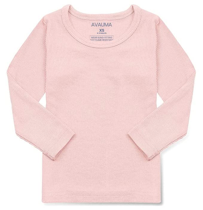 Avauma Baby Boys Girls Pajama Set Kids Toddler Snug Fit Ribbed Sleepwear Pjs For Daily Life Style (L/Pink(L))