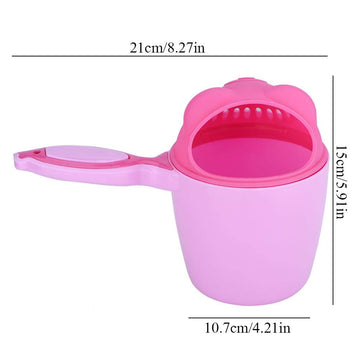 Baby Shampoo Rinse Cup Waterfall Rinser Bath Cup Kid Wash Hair Bathing Flusher Protection Eye For Kids(Pink)