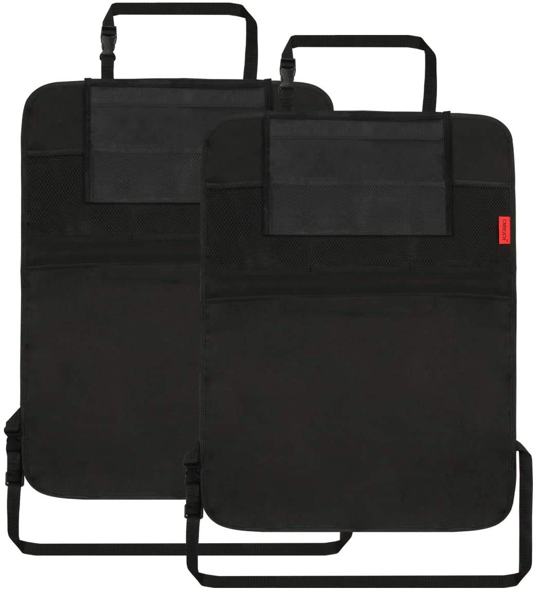 Dear Auto Car Backseat Organizer - Car Seat Protector - 2 Pack - Premium Quality Car Kick Mats With 10' Tablet Holder - Extra L