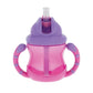 Nuby Two-Handle Flip N Sip Straw Cup, 8 Ounce, Pink with Purple
