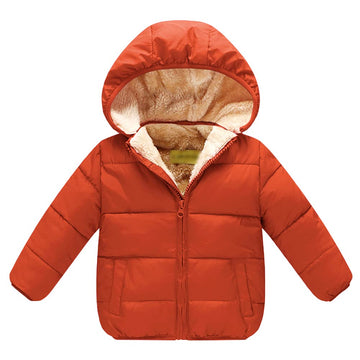 Baby Girls Boys Winter Fleece Jackets With Hooded Toddler Cotton Dress Warm Lined Coat Outer Clothing (Caramell, 5-6 Years)