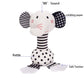 D-KINGCHY Baby Toys 0-12 Months, Black and White Newborn Toys, Soft Plush Rattle Stuffed Animal Toy with Teether and Sound, Deve