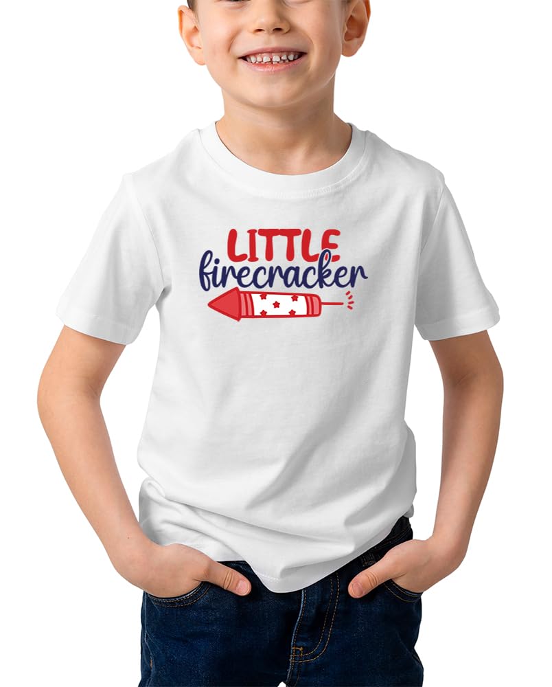 Caseria KidS Cotton Graphic Printed Half Sleeve TShirt  Little Fire (White, 612 Months)
