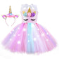 Lighted Unicorn Halloween Costumes For Girls, Birthday Party Decorations Gifts Led Sequin Princess Dresses Christmas Outfit With