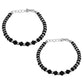 Parnika (Formerly Mj) 925 Traditional Silver & Black Crystals Baby Nazariya Kids Silver Bracelet In Pure 92.5 Sterling Silver Fo