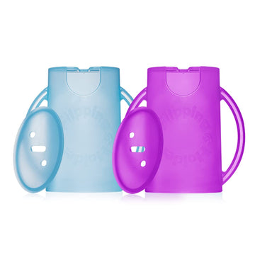 Squeeze Proof Flipping Holder Deluxe With Lid For Food Pouches & Juice Boxes - Multipurpose Design - Prevent Messes & Support Se