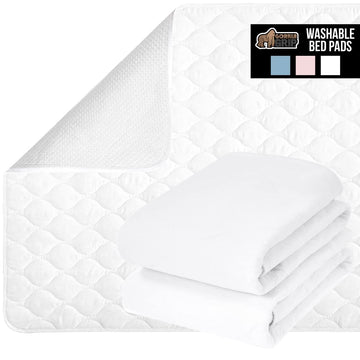 Gorilla Grip Washable Toddler Mattress Incontinence Pads, Reusable Waterproof Bed Underpads, Absorbent Leak Proof 52X34 2 Pack S