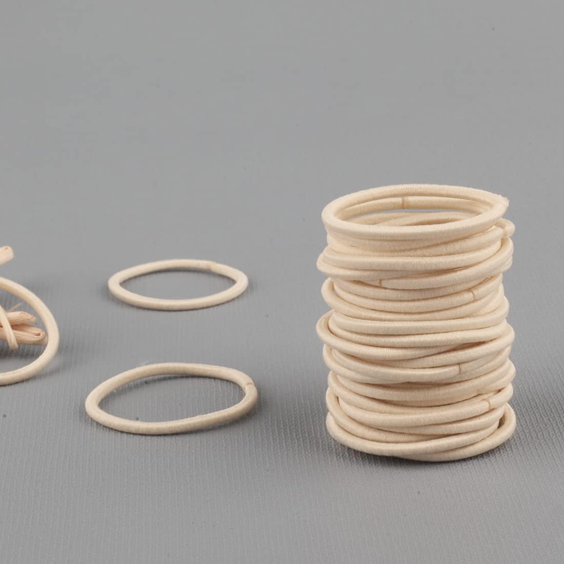 100Pcs Baby Hair Ties Small Elastic Toddler Hair Ties Seamless Hair Bands Ponytail Holders For Kids Girls(2 Mm X 2.5 Cm,Beige Bl