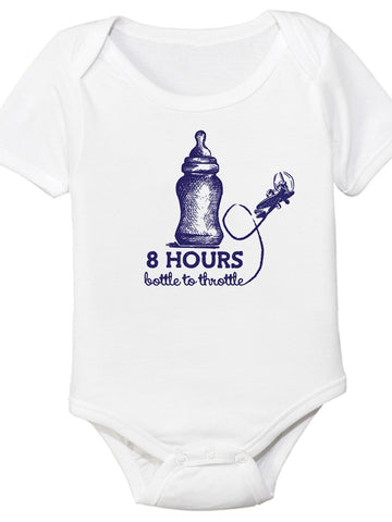 8 Hours Bottle To Throttle, Aviation Themed Baby Onesie (6 Month)