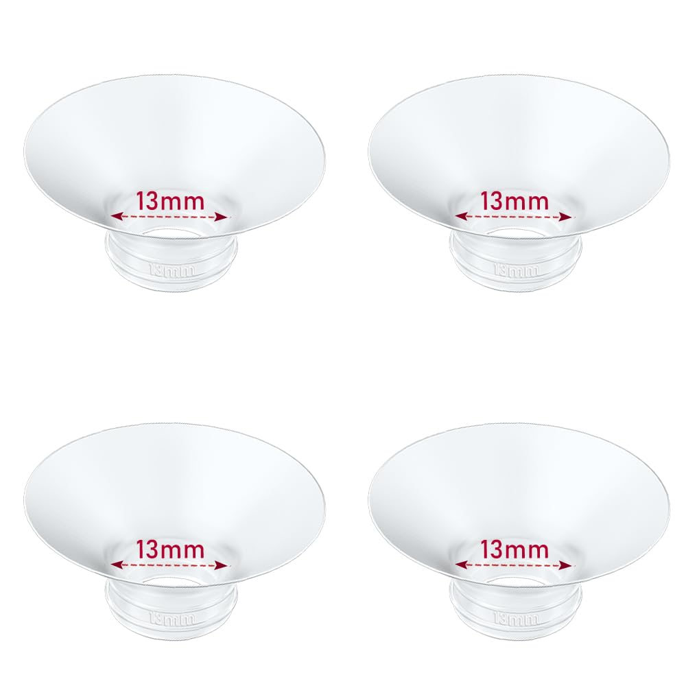 IVARONAL Flange Insert 4PCS 13mm Compatible with Momcozy M9/M6/M5/S12 Pro/V1 Pro/V2 pro, Spectra/Medela/Elvie/NCVI/TSRETE/eufy/L