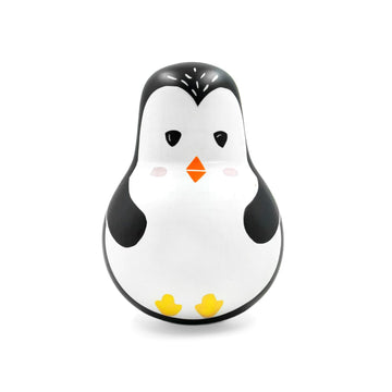 Shumee Wooden Penguin Wobbler/Wobble Toy - Baby Tummy Time Toy Montessori Tumbler Toys - (1-3 Years)| Roly Poly Toys | Wobbler T