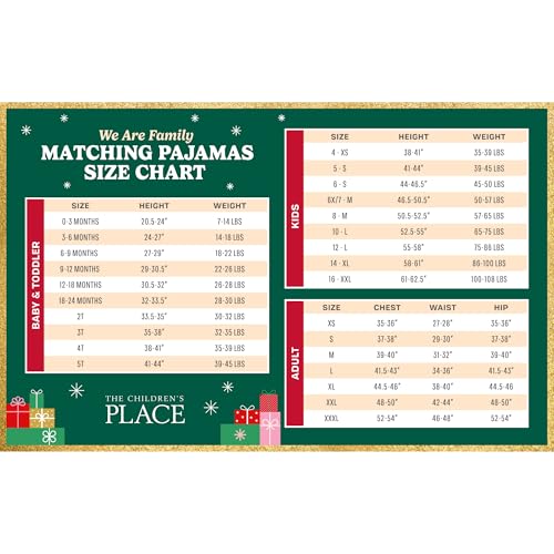 The Children'S Place Baby Toddler One Piece Family Matching, Holiday Pajama Sets, Fleece, Red Xmas Crew '24