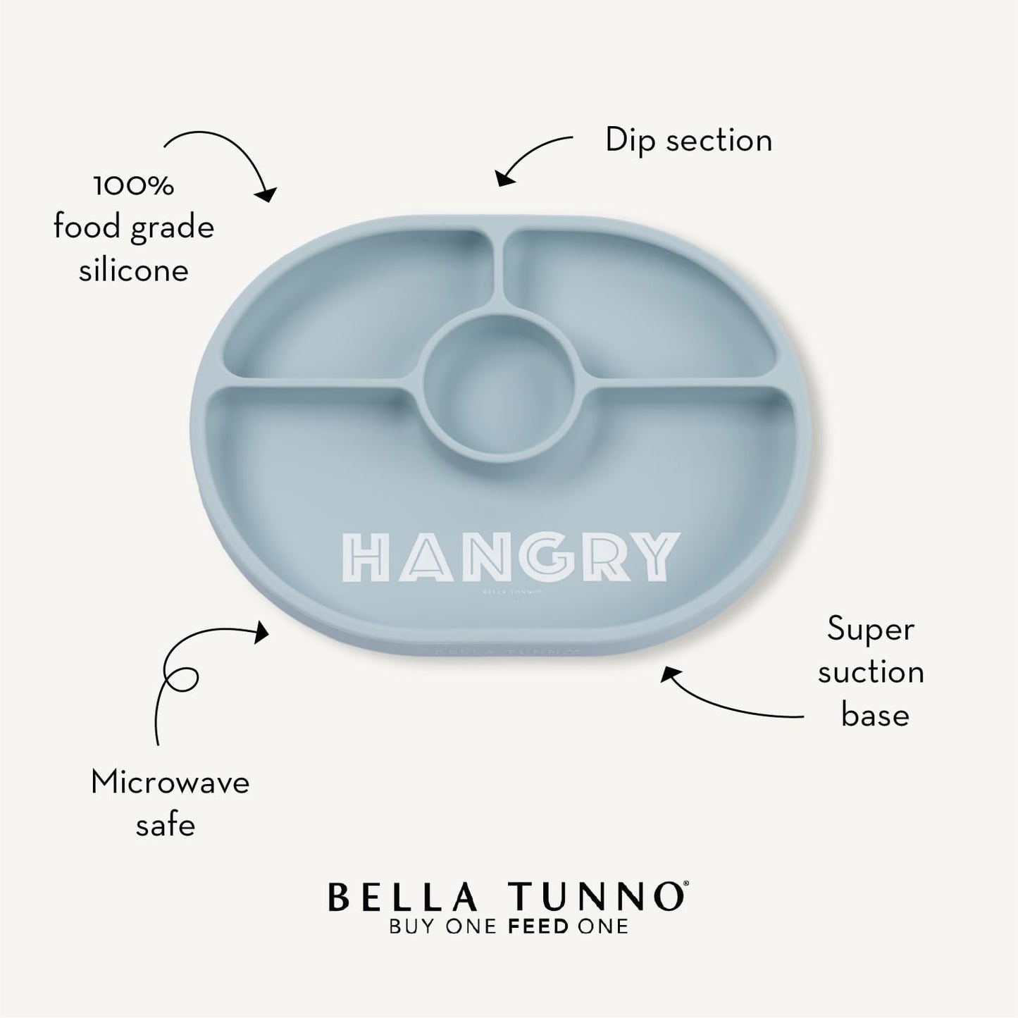 Bella Tunno Silicone Suction Plate - Silicone Baby Plates And Toddler Plates With Suction Bottom To Help Eliminate Spills, Bpa F