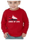 Valentines Day Dump Truck Loads Of Love Toddler Kids Long Sleeve T-Shirt 2T Red