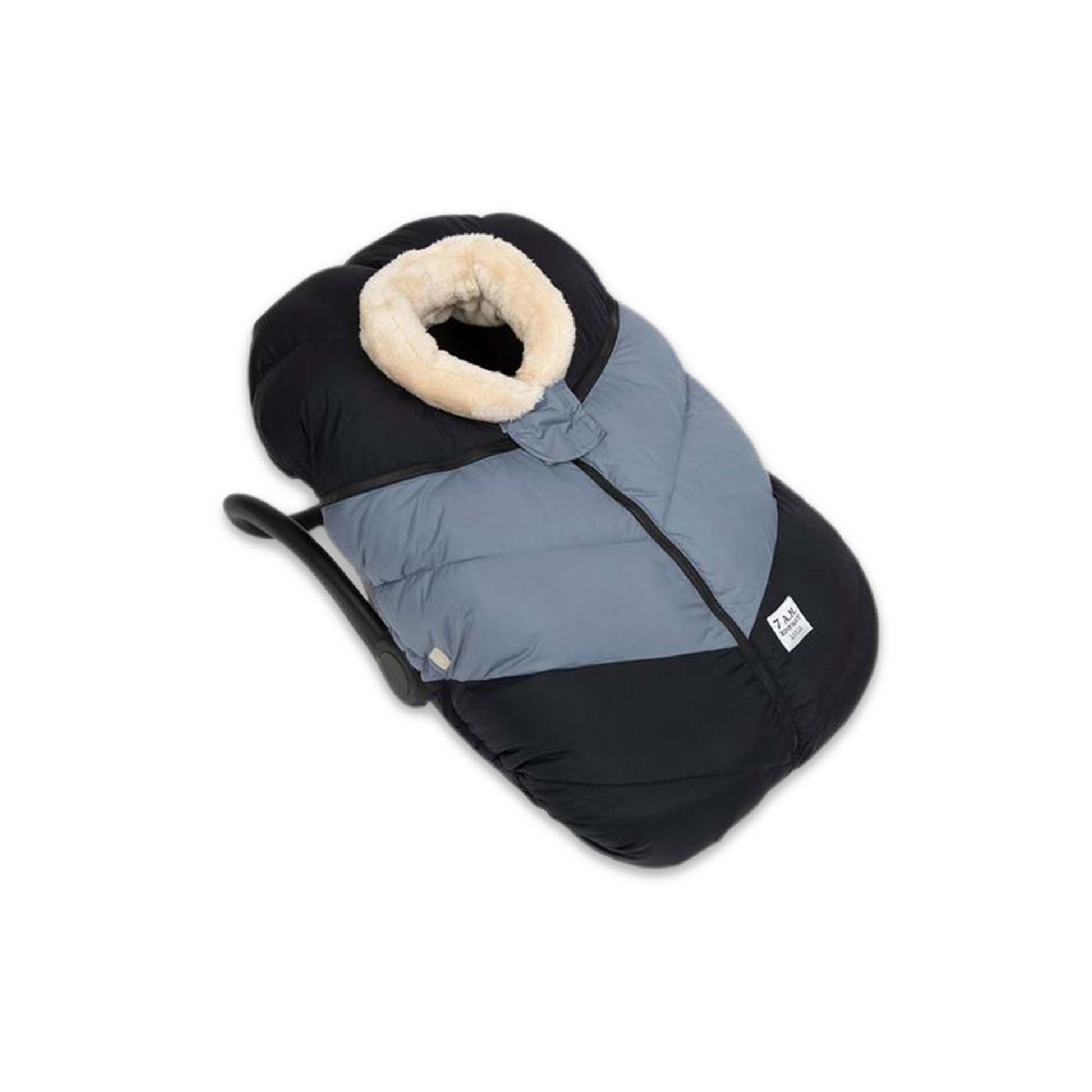 7Am Infant Car Seat Cover - Winter Puffy Cover With Center Zipper For Baby Boys & Girls, Lightweight, Windproof & Water-Repllent