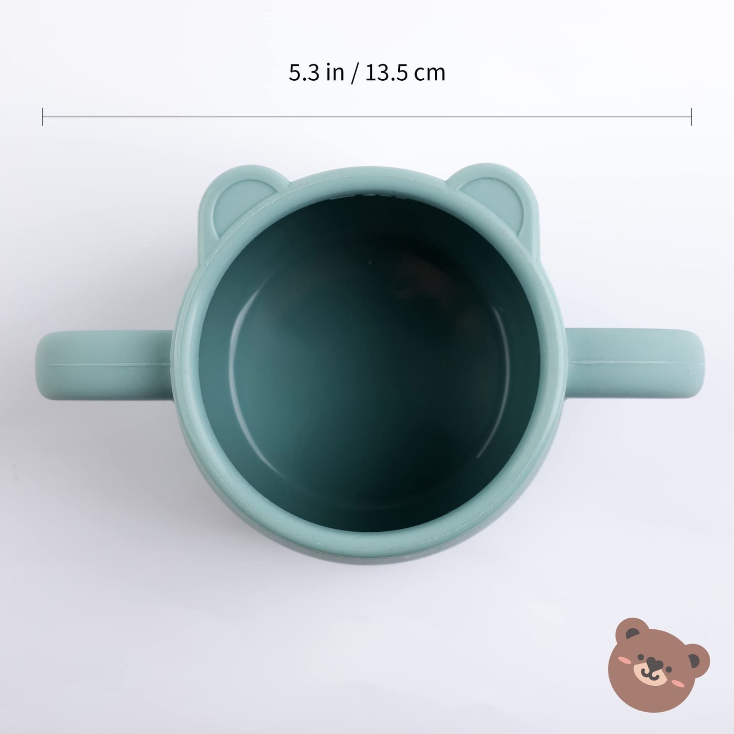 Blue Ginkgo Silicone Toddler Cups - Open Cup For Baby With Handles | Made In Korea | 8Oz Training Open Cups For Toddlers 1-3 (Gr