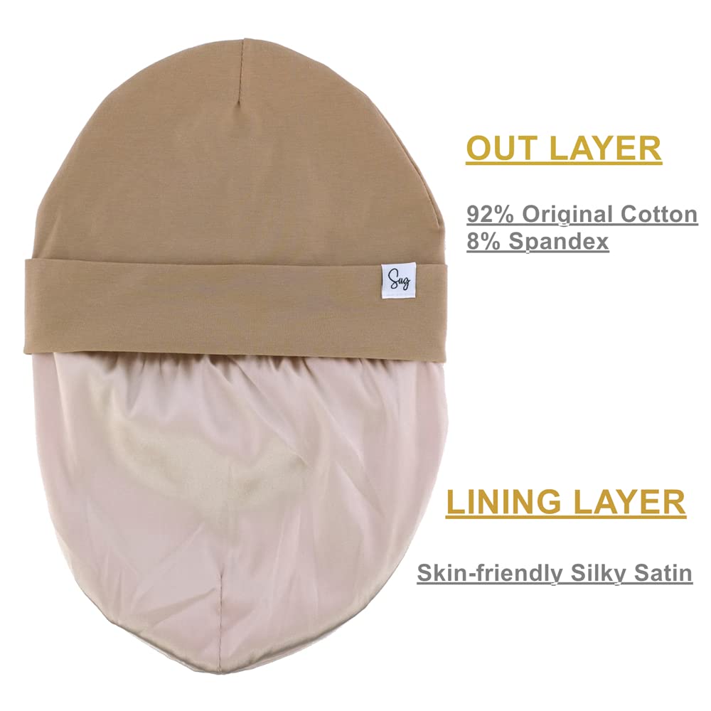 Jersey Beanie Hat For Newborn Baby Boys Girls Silky Satin Lined Hats Bonnet Toddler Infant Little Kids Beanies Caps(6M-3T,006 Co
