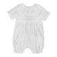 Petit Ami Baby Boys' Hand-Embroidered Cross Christening Romper, 6 Months, White