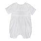 Petit Ami Baby Boys' Hand-Embroidered Cross Christening Romper, 18 Months, White