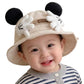 Reffer Baby Bucket Hat, 3D Cute Ears And Soft Cartoon Hands Design, Elastic Windproof Chin Strap Comfortable Cap For Baby Boy, B